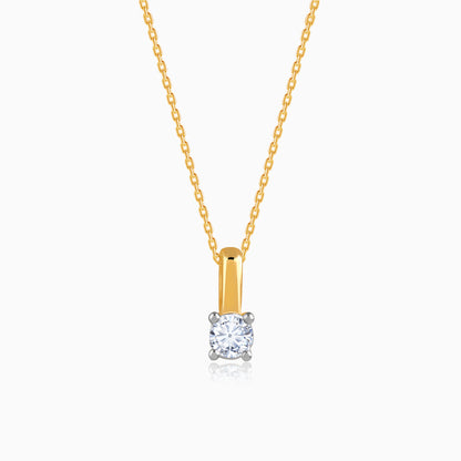 Gold Beauty In Solitaire Lab Grown Diamond Pendant
