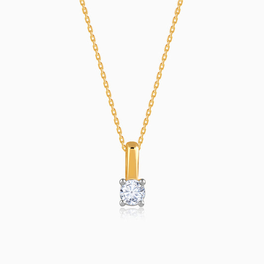 Gold Beauty In Solitaire Lab Grown Diamond Pendant