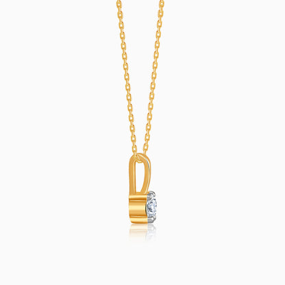 Gold Beauty In Solitaire Lab Grown Diamond Pendant