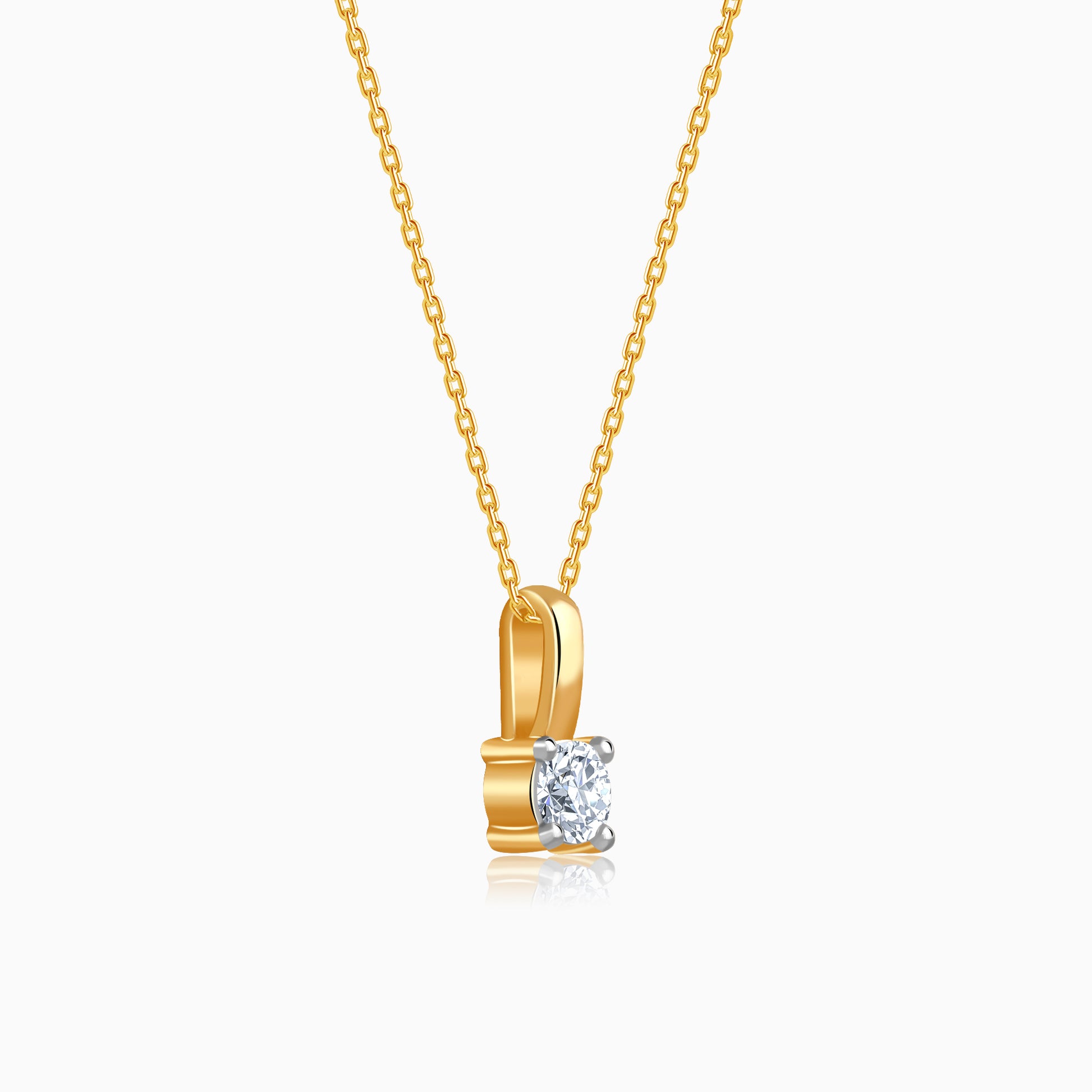 Gold Beauty In Solitaire Lab Grown Diamond Pendant