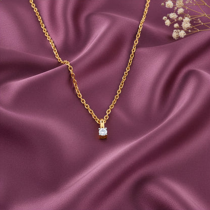 Gold Beauty In Solitaire Lab Grown Diamond Pendant