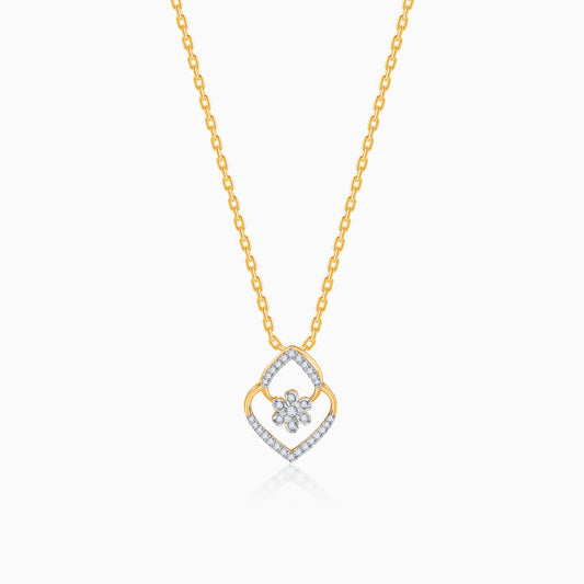 Gold Floral Beauty Lab Grown Diamond Pendant