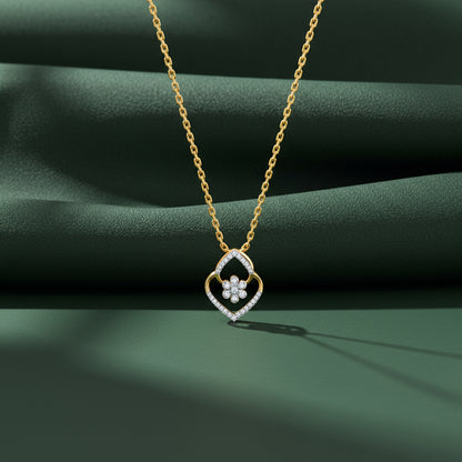 Gold Floral Beauty Lab Grown Diamond Pendant