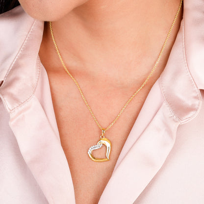 Gold Beloved Heart Diamond Pendant