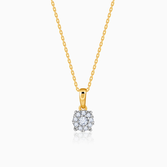 Gold Classic Cluster Lab Grown Diamond Pendant