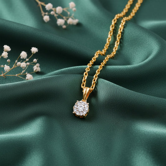 Gold Classic Cluster Lab Grown Diamond Pendant