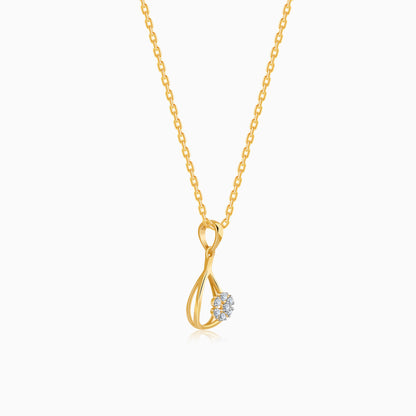 Gold Aqua Bloom Lab Grown Diamond Pendant