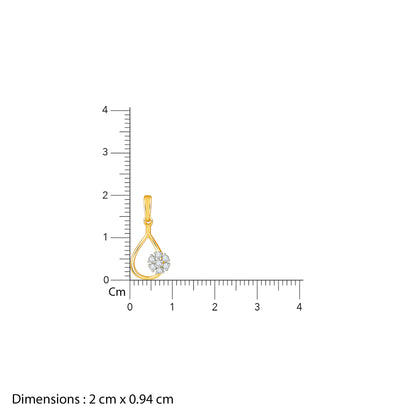 Gold Aqua Bloom Lab Grown Diamond Pendant