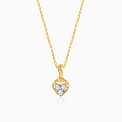 Gold Heart Hack Lab Grown Diamond Pendant