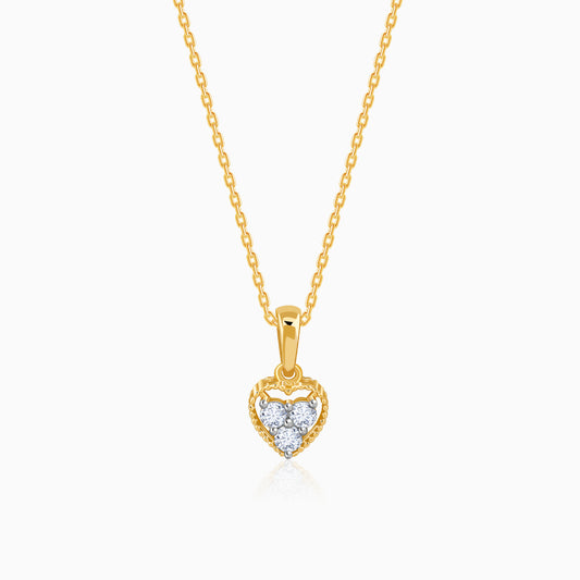 Gold Heart Hack Lab Grown Diamond Pendant
