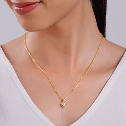 Gold Heart Hack Lab Grown Diamond Pendant
