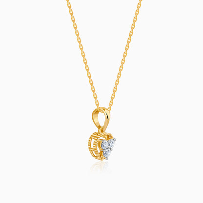 Gold Heart Hack Lab Grown Diamond Pendant