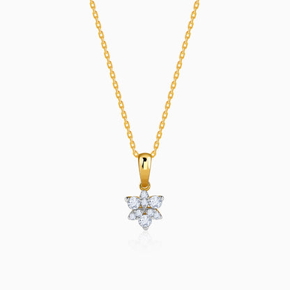 Gold Floretta Lab Grown Diamond Pendant
