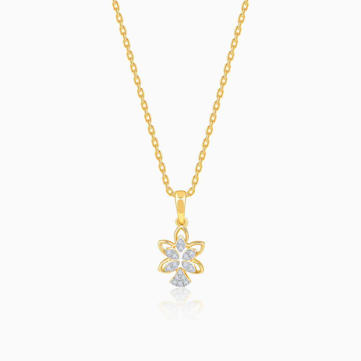 Gold Petal Grace Lab Grown Diamond Pendant