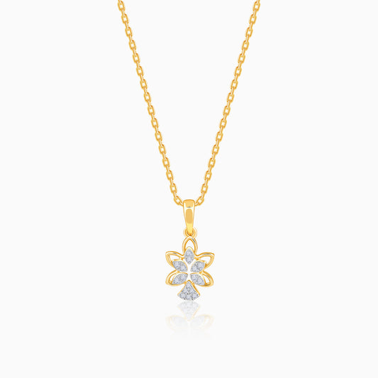 Gold Petal Grace Lab Grown Diamond Pendant