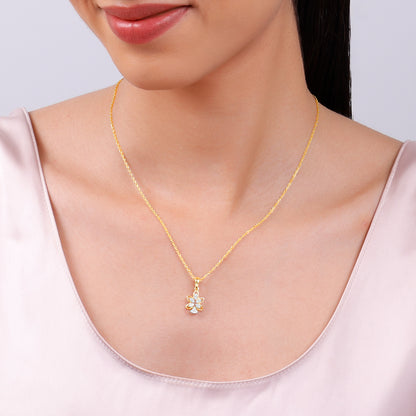 Gold Petal Grace Lab Grown Diamond Pendant