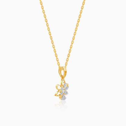Gold Petal Grace Lab Grown Diamond Pendant