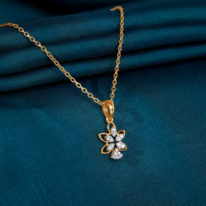 Gold Petal Grace Lab Grown Diamond Pendant