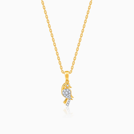 Gold Gilded Wings Lab Grown Diamond Pendant