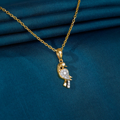 Gold Gilded Wings Lab Grown Diamond Pendant