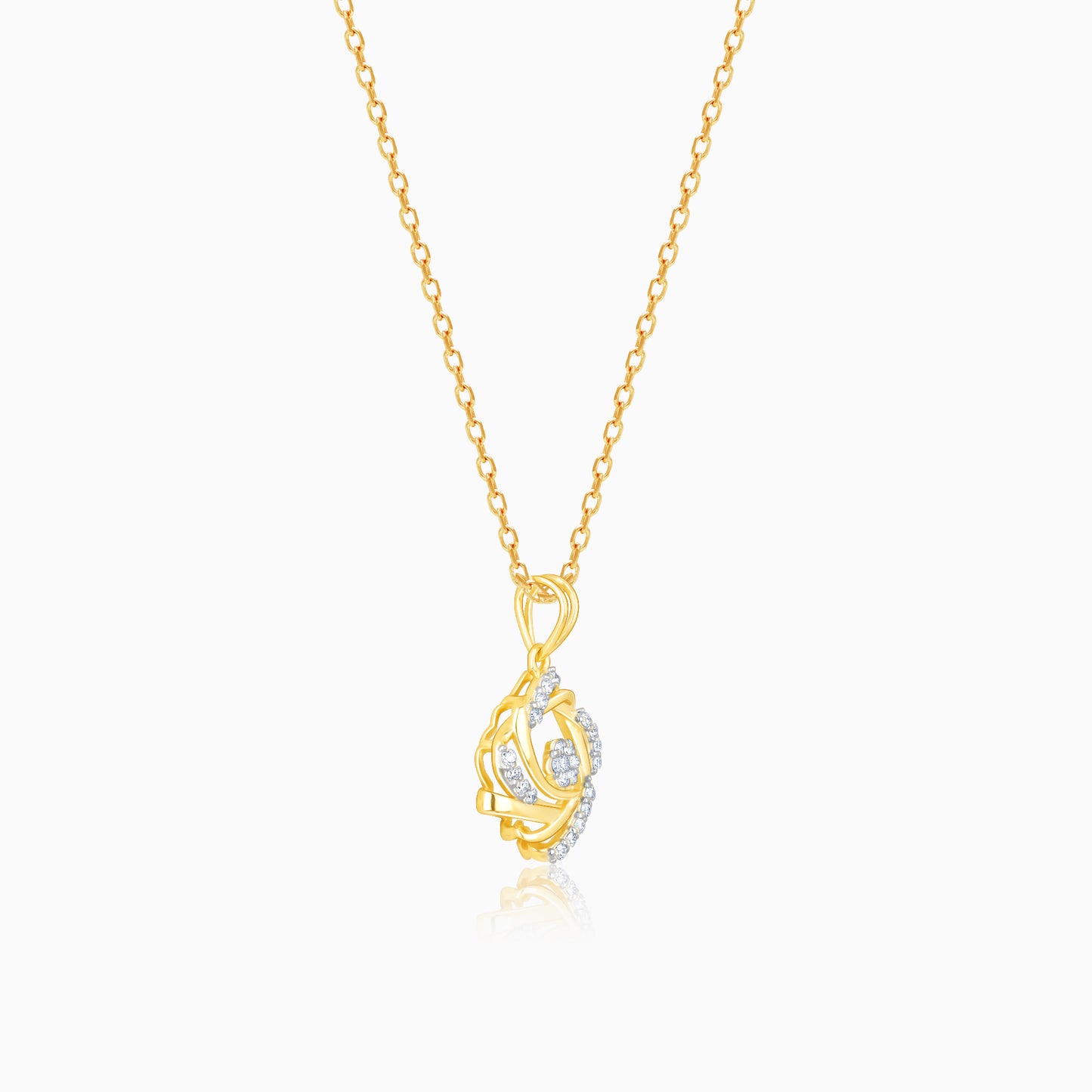 Gold Gentle Floral Diamond Pendant