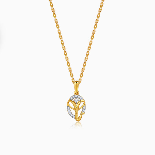 Gold Divya Ganesha Lab Grown Diamond Pendant