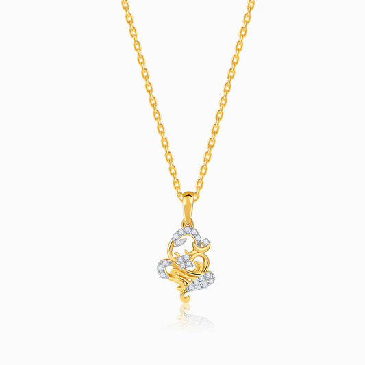 Gold Ganesh Glow Lab Grown Diamond Pendant