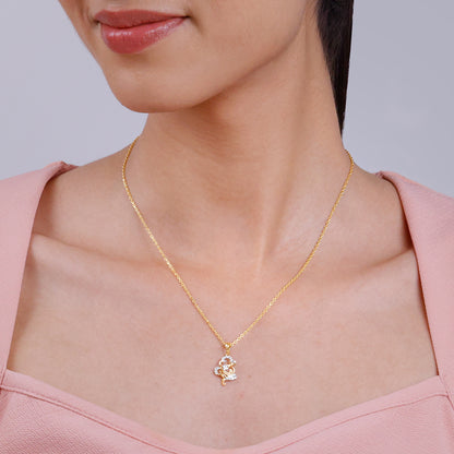 Gold Ganesh Glow Lab Grown Diamond Pendant