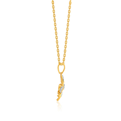 Gold Ganesh Glow Lab Grown Diamond Pendant