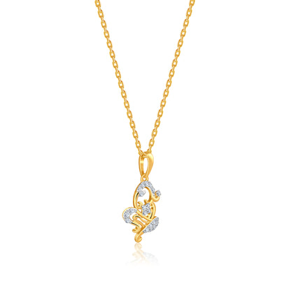 Gold Ganesh Glow Lab Grown Diamond Pendant