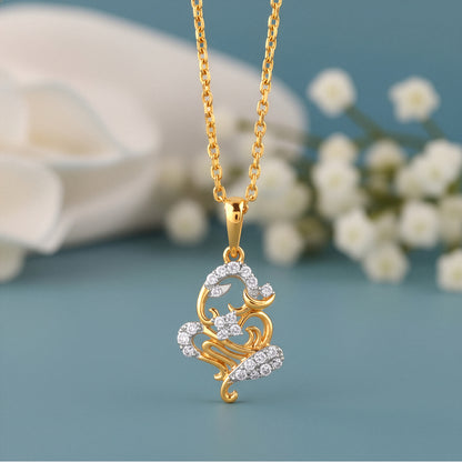 Gold Ganesh Glow Lab Grown Diamond Pendant