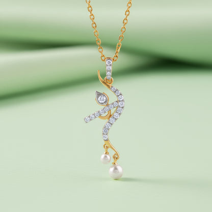 Gold Kanha Pendant with Lab Grown Diamond Pendant