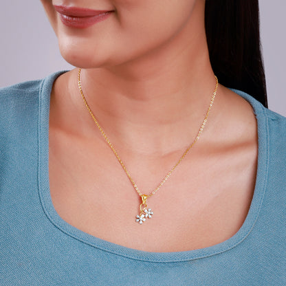 Gold Blooming Shine Lab Grown Diamond Pendant