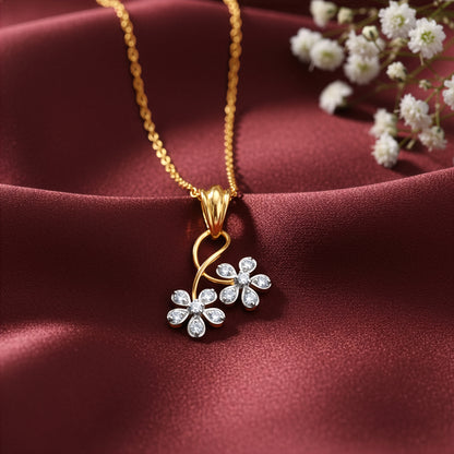 Gold Blooming Shine Lab Grown Diamond Pendant