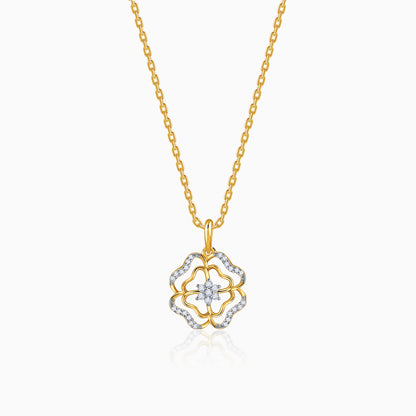 Gold Petalight Lab Grown Diamond Pendant