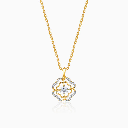 Gold Petalight Lab Grown Diamond Pendant