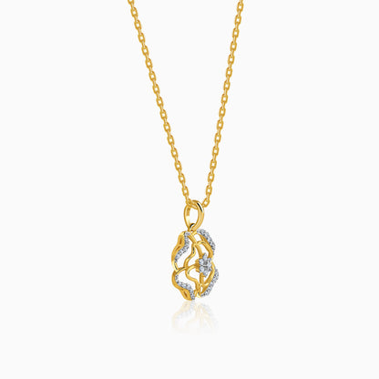 Gold Petalight Lab Grown Diamond Pendant