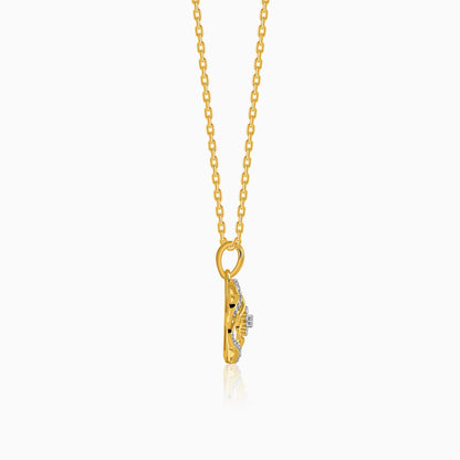Gold Petalight Lab Grown Diamond Pendant