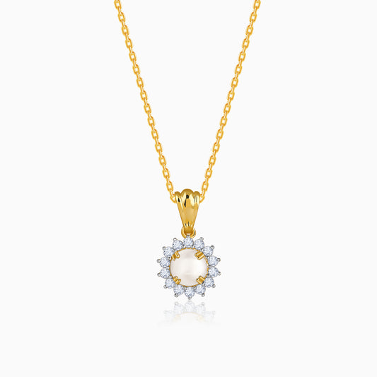 Gold Pearlora Lab Grown Diamond Pendant