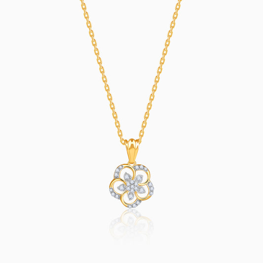 Gold Flower Glory Lab Grown Diamond Pendant