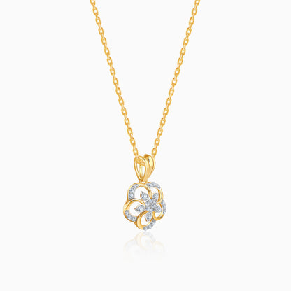 Gold Flower Glory Lab Grown Diamond Pendant