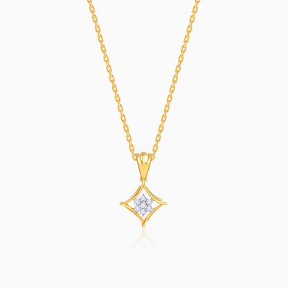 Gold Rhombus Floret Lab Grown Diamond Pendant