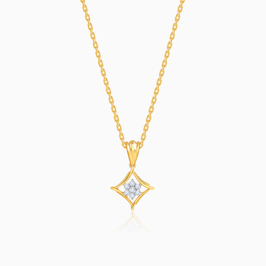 Gold Rhombus Floret Lab Grown Diamond Pendant