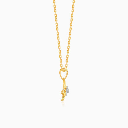 Gold Rhombus Floret Lab Grown Diamond Pendant