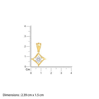 Gold Rhombus Floret Lab Grown Diamond Pendant