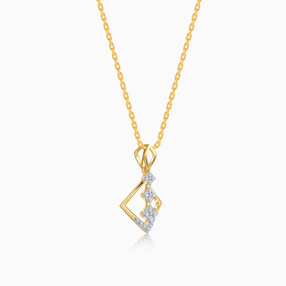 Gold Geometric Shine Lab Grown Diamond Pendant