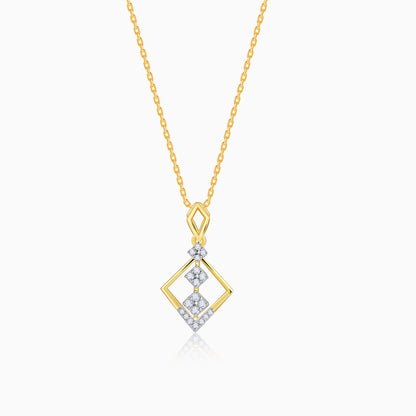 Gold Geometric Shine Lab Grown Diamond Pendant