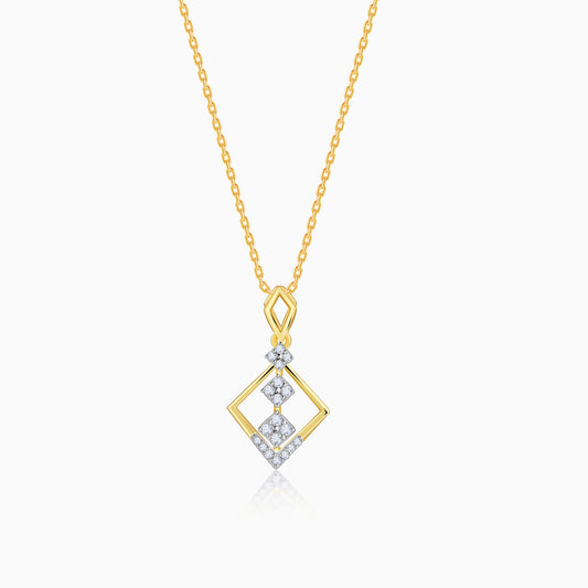 Gold Geometric Shine Lab Grown Diamond Pendant
