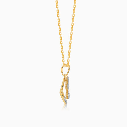 Gold Geometric Shine Lab Grown Diamond Pendant