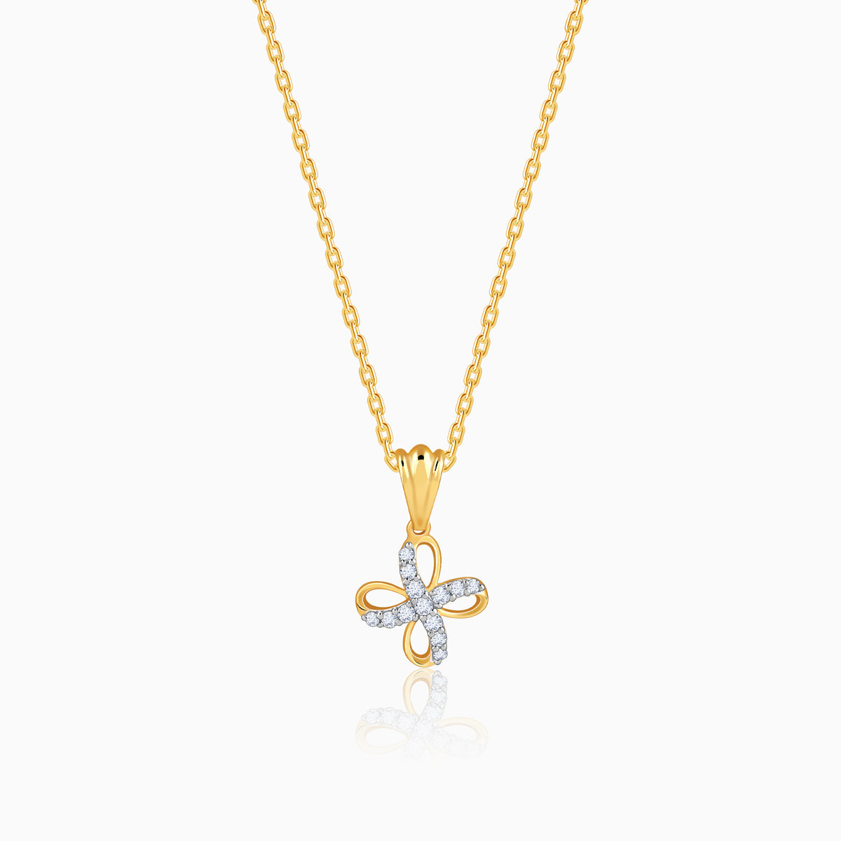Gold Floral Muse Lab Grown Diamond Pendant